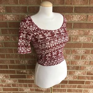 Nollie Tribal Print Crop Top Size Small